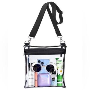 NWT Clear Stadium Approved Plastic PVC Concert Sport Events Purse Crossbody Bag